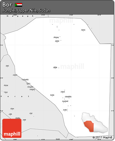 Silver Style Simple Map of Bor