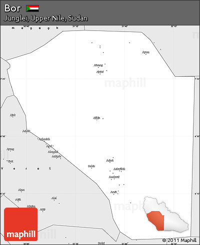 Silver Style Simple Map of Bor