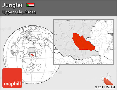 Blank Location Map of Junglei, highlighted country