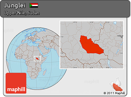 Gray Location Map of Junglei