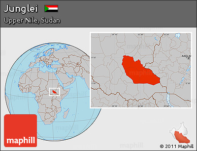 Gray Location Map of Junglei