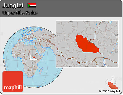 Gray Location Map of Junglei