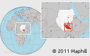 Gray Location Map of Junglei, highlighted country, highlighted parent region, within the entire country