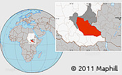 Gray Location Map of Junglei, highlighted country, highlighted parent region