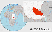 Gray Location Map of Junglei, highlighted country