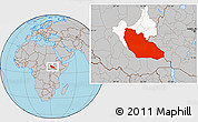 Gray Location Map of Junglei, highlighted parent region