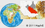 Physical Location Map of Junglei, highlighted country, highlighted parent region