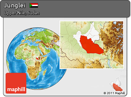 Physical Location Map of Junglei, highlighted parent region