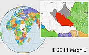 Political Location Map of Junglei, highlighted country, highlighted parent region