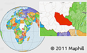 Political Location Map of Junglei, highlighted country