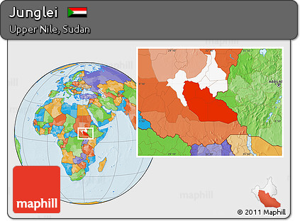 Political Location Map of Junglei, highlighted parent region
