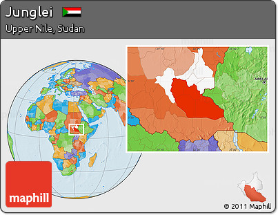 Political Location Map of Junglei, highlighted parent region