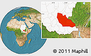 Satellite Location Map of Junglei, highlighted country