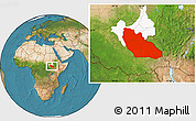 Satellite Location Map of Junglei, highlighted parent region