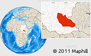 Shaded Relief Location Map of Junglei, highlighted country