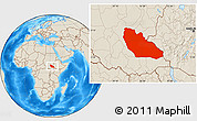 Shaded Relief Location Map of Junglei