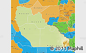 Physical Map of Junglei, political shades outside