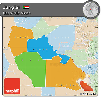Political Map of Junglei, lighten