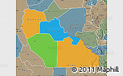 Political Map of Junglei, semi-desaturated
