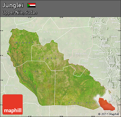 Satellite Map of Junglei, lighten