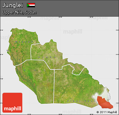 Satellite Map of Junglei, single color outside