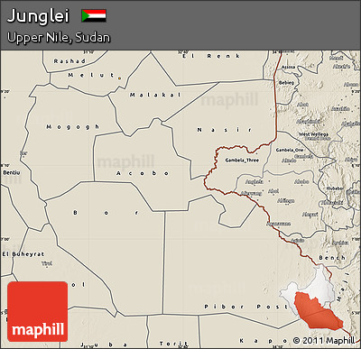 Shaded Relief Map of Junglei