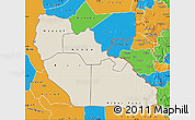 Shaded Relief Map of Junglei, political outside