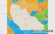 Shaded Relief Map of Junglei, political shades outside
