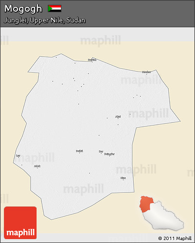 Classic Style 3D Map of Mogogh, single color outside