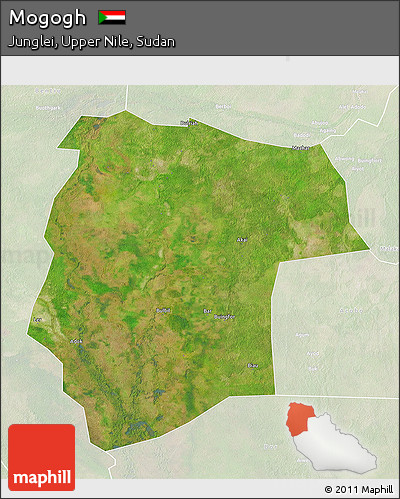 Satellite 3D Map of Mogogh, lighten