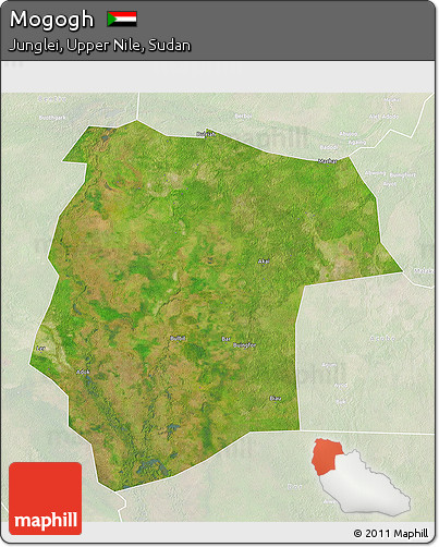 Satellite 3D Map of Mogogh, lighten
