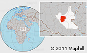 Gray Location Map of Mogogh, highlighted grandparent region