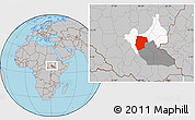 Gray Location Map of Mogogh, highlighted parent region, highlighted grandparent region