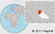 Gray Location Map of Mogogh, highlighted parent region