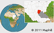 Satellite Location Map of Mogogh, highlighted country, highlighted parent region