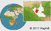 Satellite Location Map of Mogogh, highlighted grandparent region
