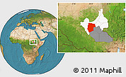 Satellite Location Map of Mogogh, highlighted parent region, highlighted grandparent region
