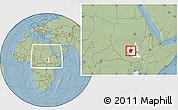 Savanna Style Location Map of Mogogh, highlighted grandparent region, within the entire country, hill shading