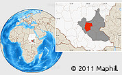 Shaded Relief Location Map of Mogogh, highlighted country, highlighted grandparent region
