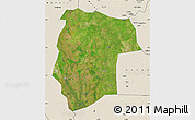 Satellite Map of Mogogh, shaded relief outside