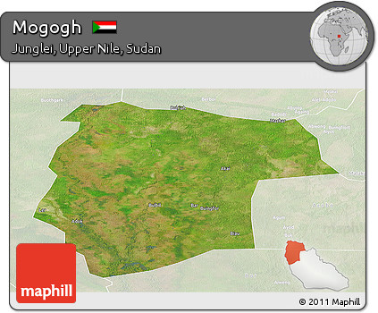 Satellite Panoramic Map of Mogogh, lighten