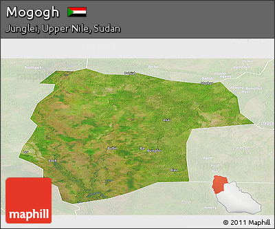 Satellite Panoramic Map of Mogogh, lighten