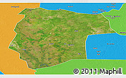 Satellite Panoramic Map of Mogogh, political outside