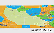 Physical Panoramic Map of Junglei, political outside