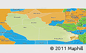 Physical Panoramic Map of Junglei, political shades outside