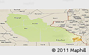 Physical Panoramic Map of Junglei, shaded relief outside