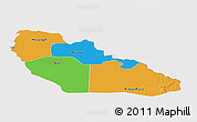 Political Panoramic Map of Junglei, cropped outside