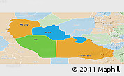 Political Panoramic Map of Junglei, lighten