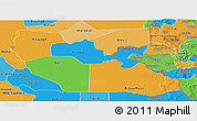 Political Panoramic Map of Junglei, political shades outside
