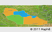 Political Panoramic Map of Junglei, satellite outside